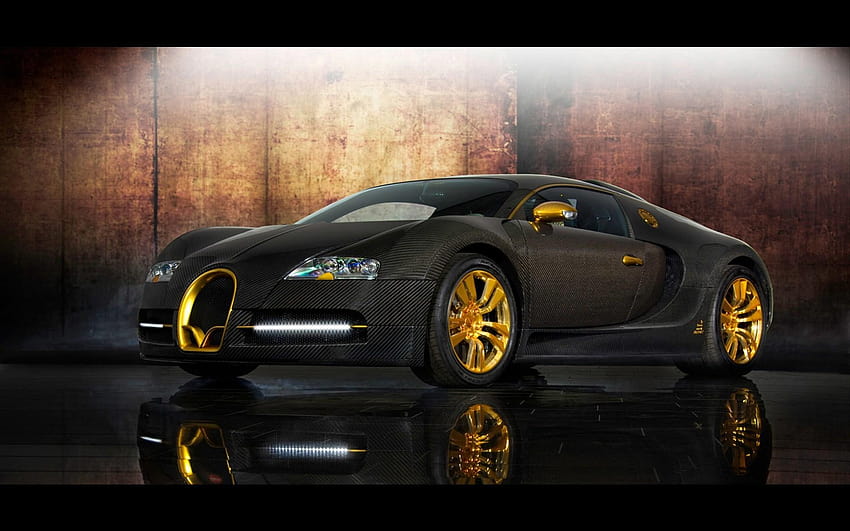 6 Black Ferrari, black and gold cars HD wallpaper