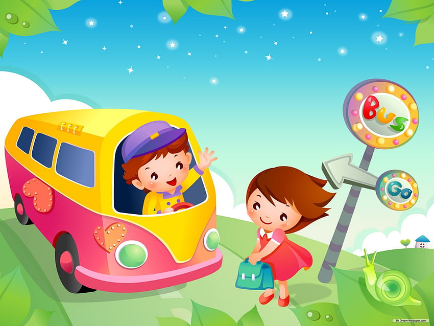 Kids School Bus Cartoon High Resolution [1920x1440] for your , Mobile &  Tablet, play school HD wallpaper | Pxfuel