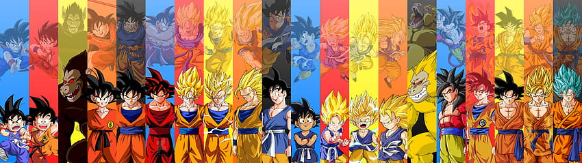 Goku Triple Monitor:, Goku alle Formen HD-Hintergrundbild