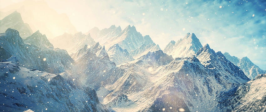 Ultra Wide Mountains Nature Snow Winter Landscape, musim dingin 2560x1080 Wallpaper HD