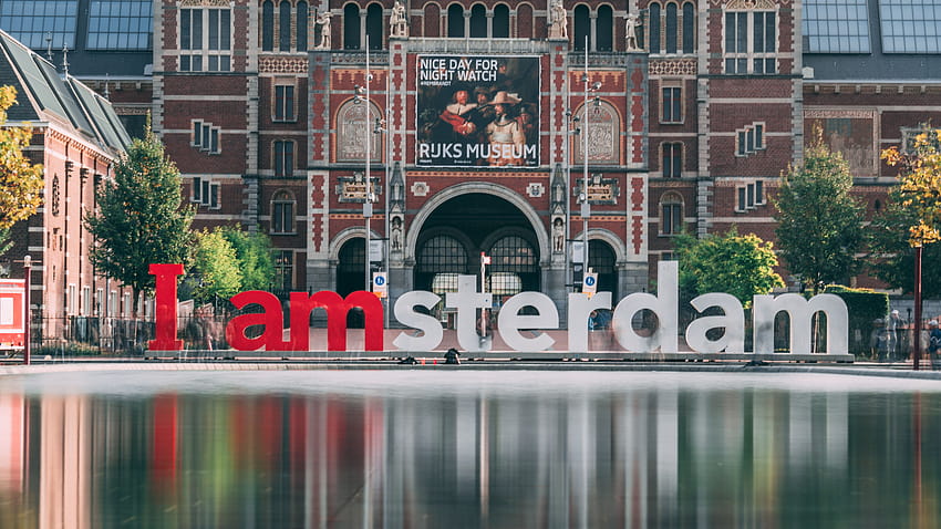 Bestand an Ich bin Amsterdam, Amsterdam, Schild HD-Hintergrundbild
