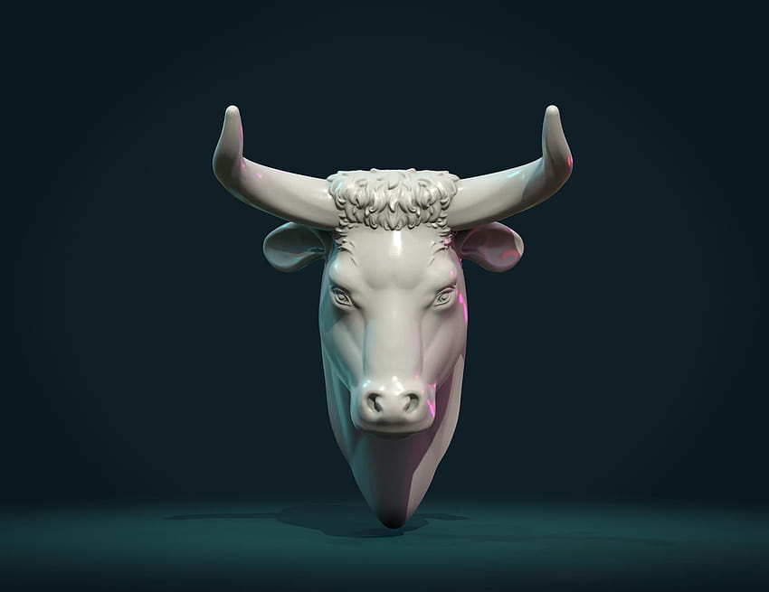 Bull Head Print Ready 3D Model HD wallpaper
