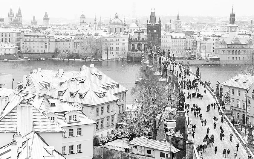 people, Cityscape, Prague, City, Winter / and Mobile &, winter prague HD wallpaper