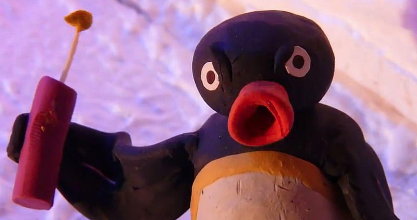 Te encuentras con un Pingu con un palo de dinamita, sigues adelante, de pingu fondo de pantalla