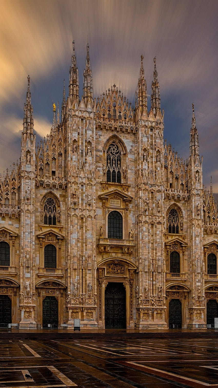 Миланската катедрала, Италия, слънчеви лъчи, зора 1080x1920 iPhone 8/7/6/6S Plus , фон, iphone Милано HD тапет за телефон