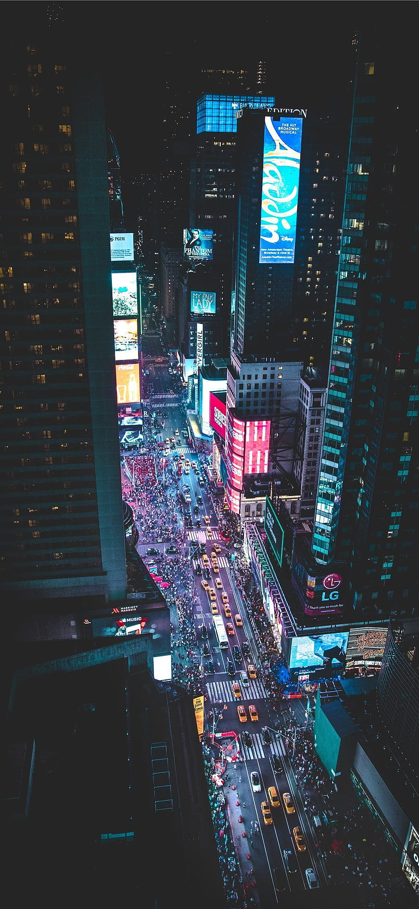 aerial of a busy city during night time in 2020 HD phone wallpaper