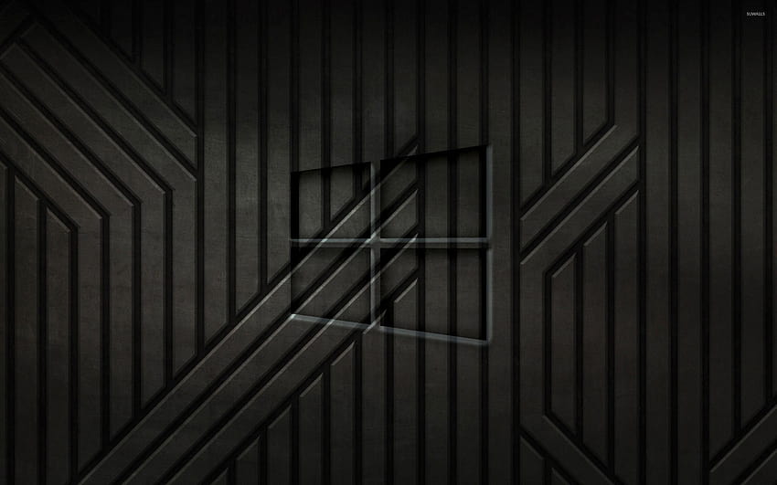 Windows 10 transparent logo on black metal sripes HD wallpaper | Pxfuel