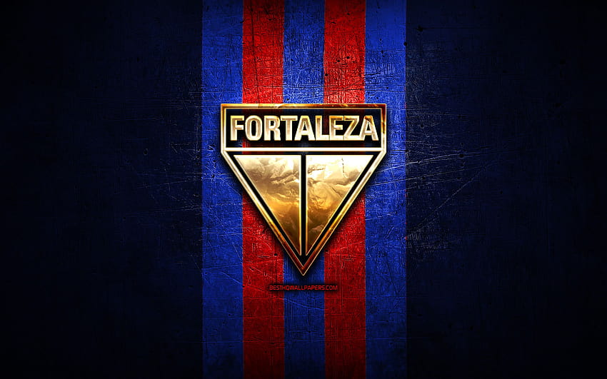 Fortaleza FC, logo dorado, Serie A, metal azul fondo de pantalla