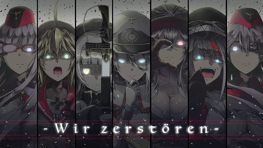 Army girls, ww2 anime HD wallpaper