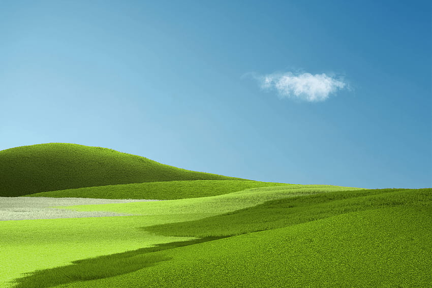 Aesthetic , Landscape, Grass field, Green Grass, Clear sky, Blue Sky, Nature, resolution aesthetic HD wallpaper