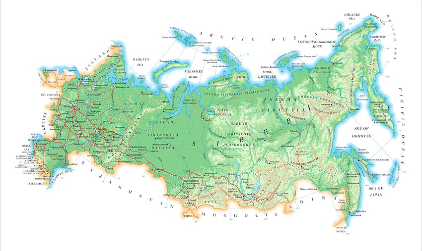 Карта на Русия HD тапет
