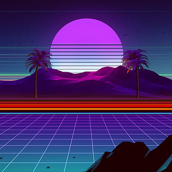 Retro Neon Backgrounds New 80s Retro Neon Gra Nt Backgrounds Palms and ...