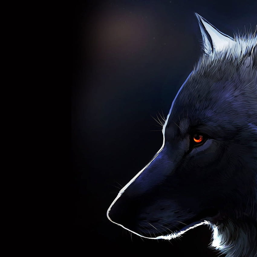 Wolf illustration, nature, fantasy art, glowing eyes, dark, animals • For You For & Mobile, glowing wolf HD phone wallpaper