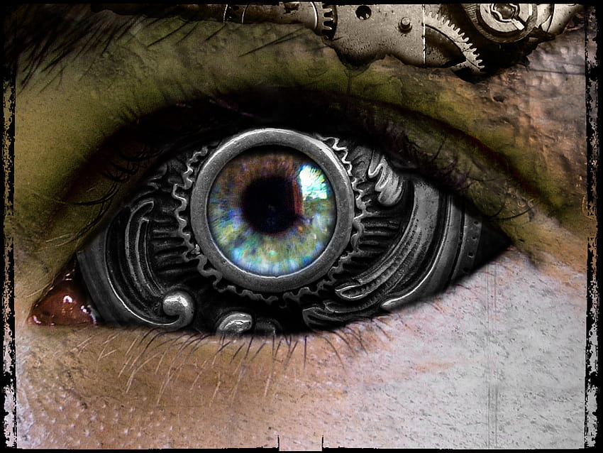 Ojos Steampunk, contacto visual fondo de pantalla