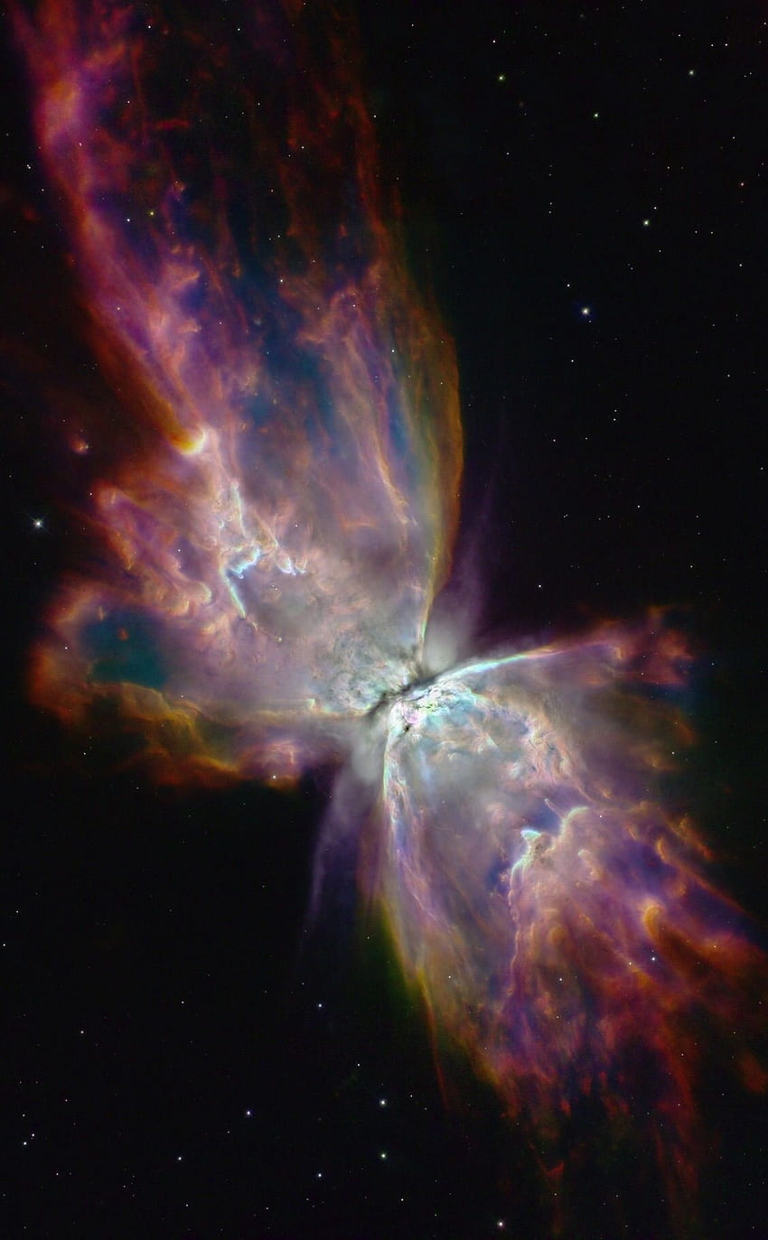 astronomía y astrografía, nebulosa mariposa fondo de pantalla del teléfono