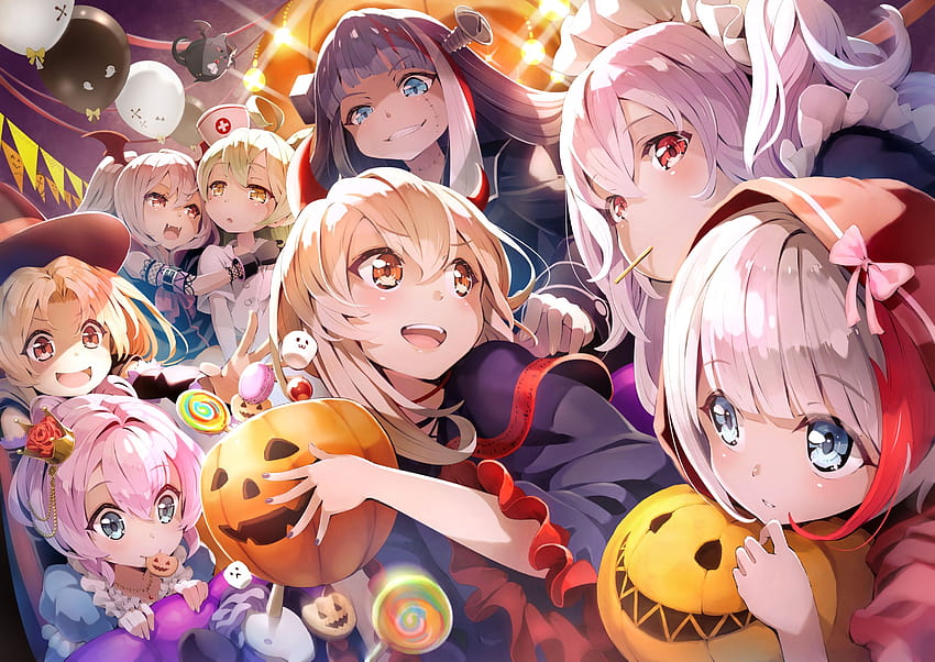 3500x2480 Azur Lane, Halloween 2019, Pumpkins, Anime Games, All Characters, anime characters halloween HD wallpaper