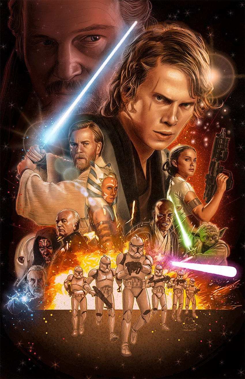 Star Wars Prequel Trilogy, postacie z oryginalnej trylogii Star Wars Tapeta na telefon HD