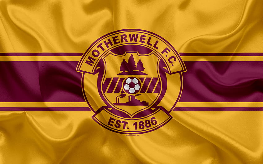 Motherwell FC, Scottish Premiership, Scottish Football Club, logo, emblem, flag, football, Motherwell, United Kingdom, Scotland with resolution 3840x2400. High Quality HD wallpaper