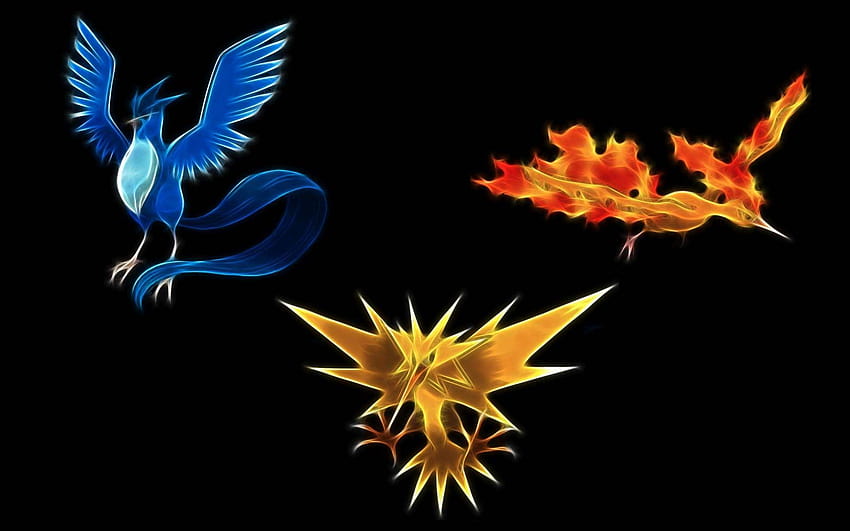 Los pájaros legendarios, Articuno, Zapdos y Moltres!!!, trío de pájaros legendarios fondo de pantalla