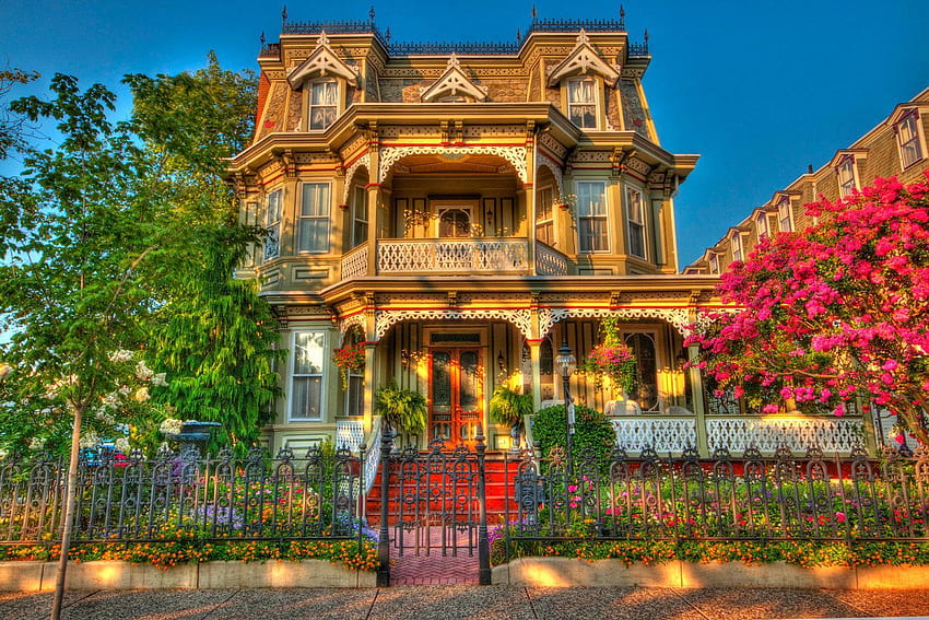 Beautiful Victorian House and Backgrounds, old houses HD wallpaper