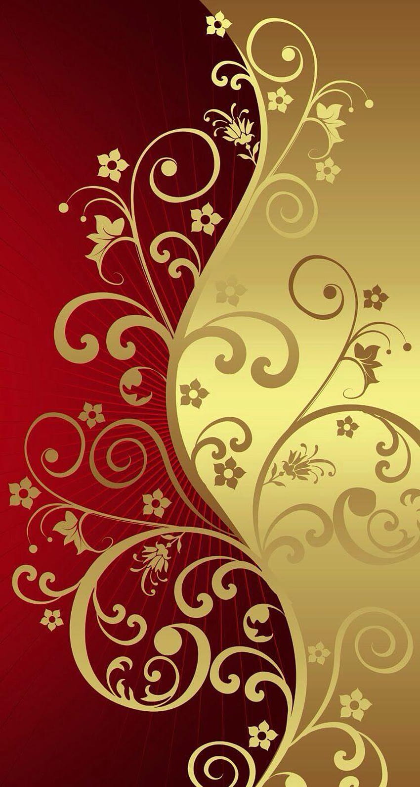 gold classical backgrounds, red and gold HD phone wallpaper
