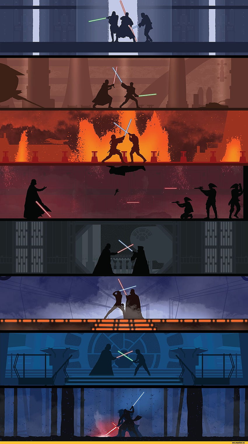 Epic Star Wars Battles from each movie, star wars movie battles HD phone wallpaper