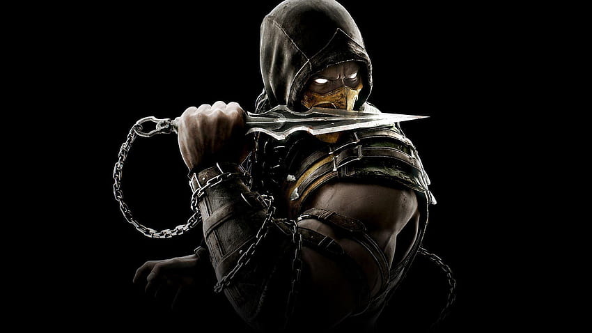 Escorpião Mortal Kombat X, rosto de couro papel de parede HD