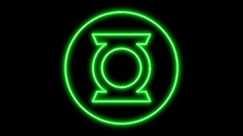 Lantern Neon Symbol WP by MorganRLewis、緑のランタンのロゴ 高画質の壁紙