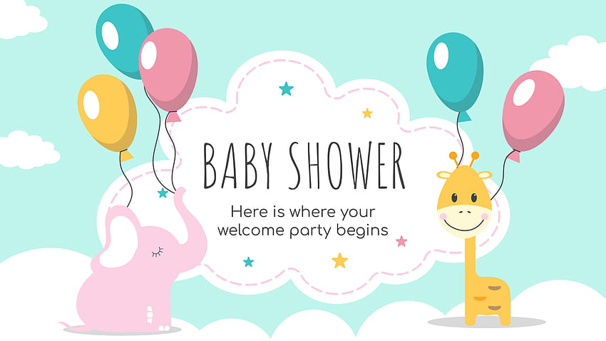 Bebek Duşu Google Slaytlar Teması ve PowerPoint Şablonu HD duvar kağıdı