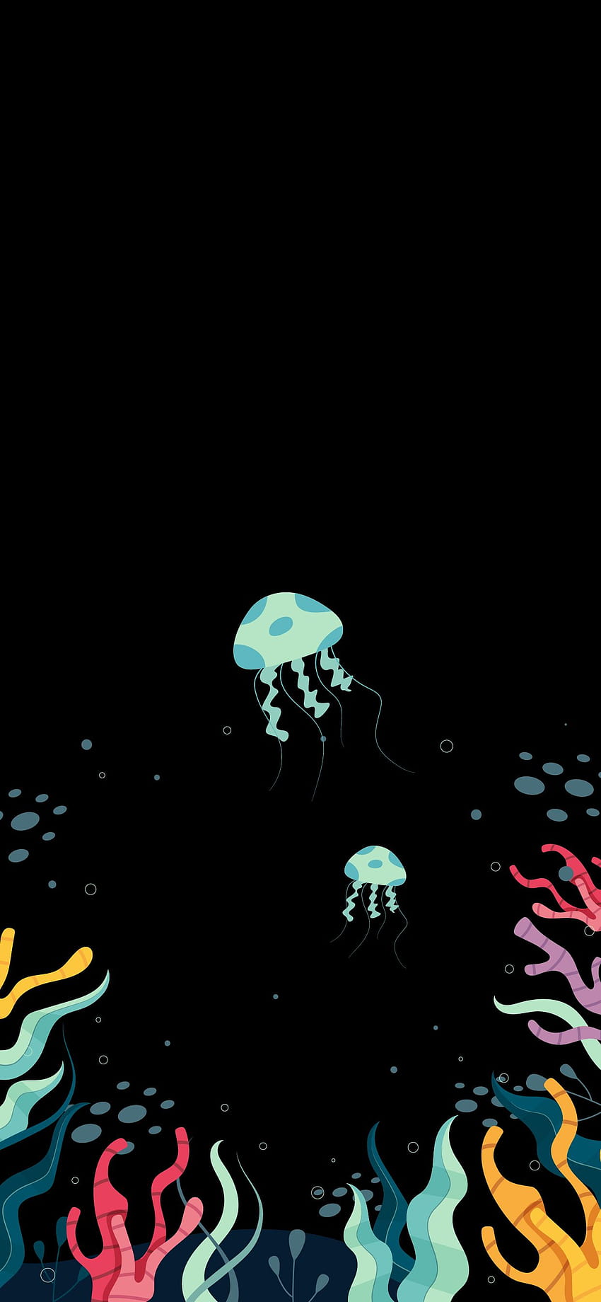 Amoled Jellyfish fields HD phone wallpaper