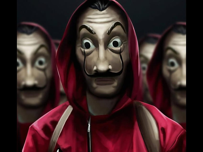 Money Heist Costume Decoded: Here's why the group of 8 robbers wear Salvador Dalí masks and red jumpsuits, salvador dali mask HD wallpaper