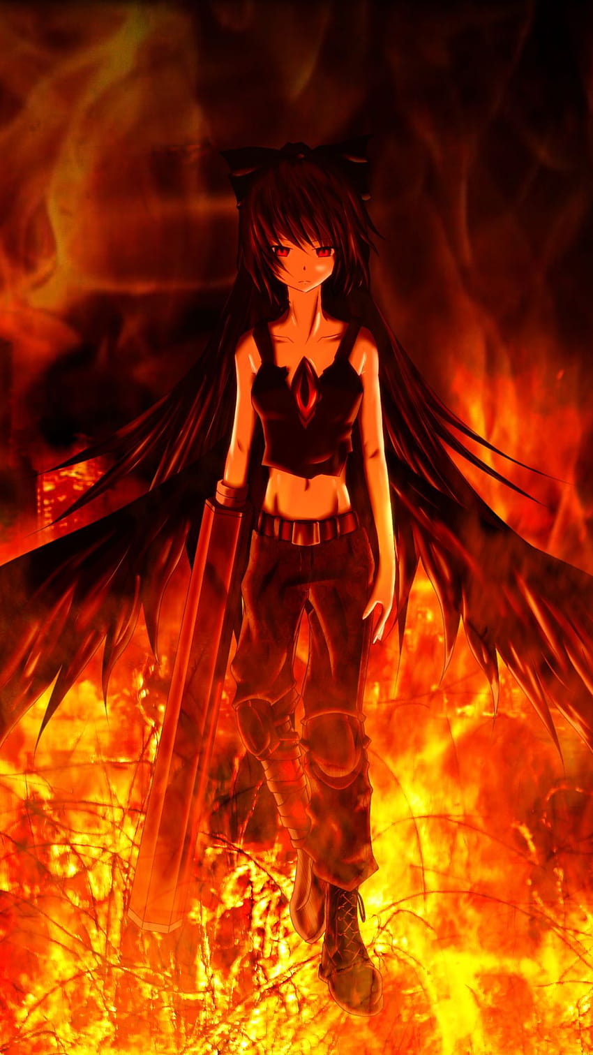 Anime fire woman HD wallpapers | Pxfuel