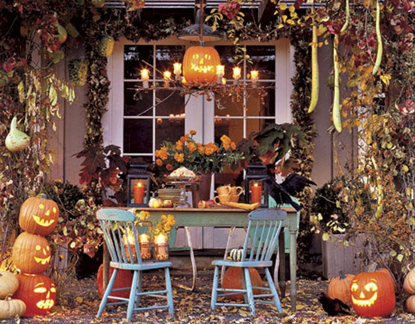 Lista completa de ideas de decoraciones de Halloween en tu hogar, decoración de la casa de Halloween fondo de pantalla