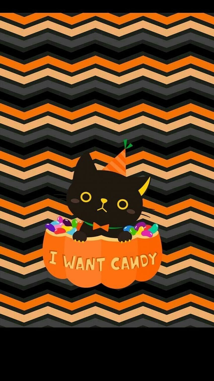 2 iPhone Halloween Cute Black Cat, cute black halloween HD phone wallpaper