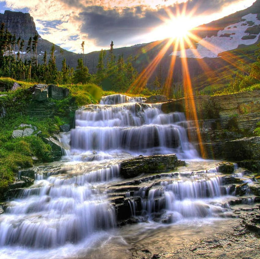 Beautiful Waterfalls Sceneries, waterfall scenery HD wallpaper
