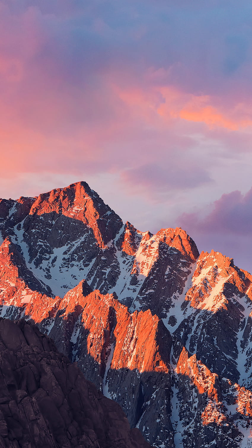 Sierra Apple Art Mountain Sunset Android HD phone wallpaper