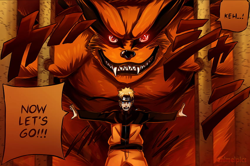 Naruto Dziewięcioogoniasty Lis, dziewięcioogoniasta bestia Tapeta HD
