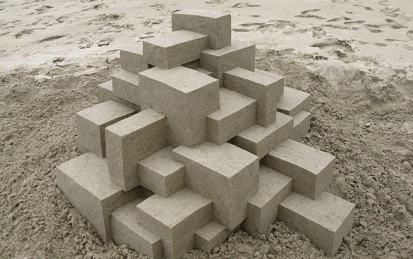 Geometric Sand Castle Two, sandcastle HD wallpaper