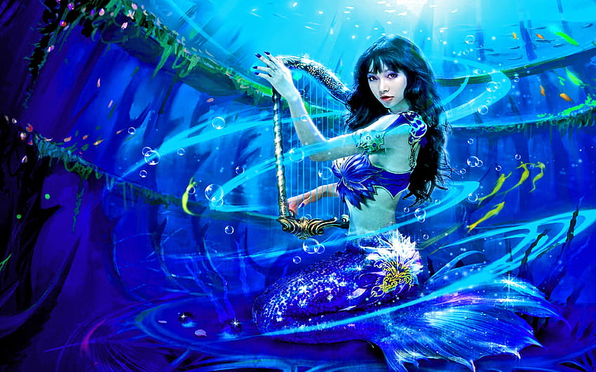 The Mermaid's Harp and Backgrounds HD wallpaper