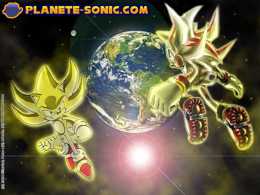 Img] - Super Sonic And Super Shadow, HD Png Download - 541x656