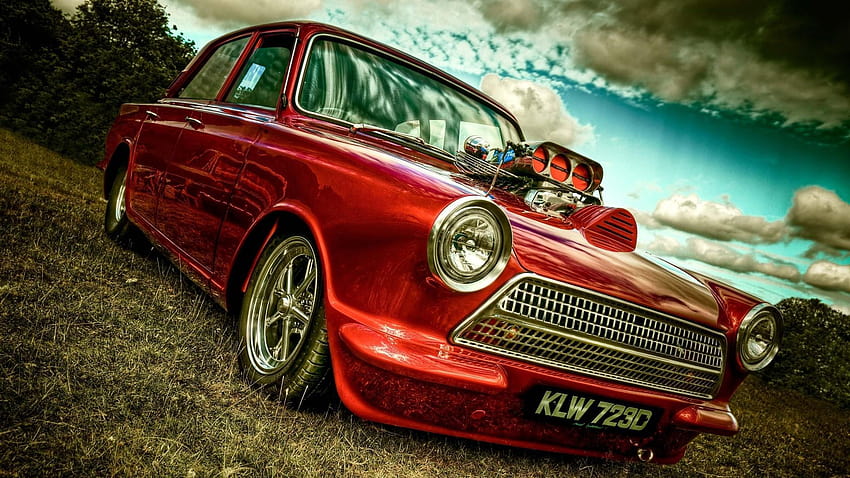 Metallic Red Trabant 601 HD wallpaper