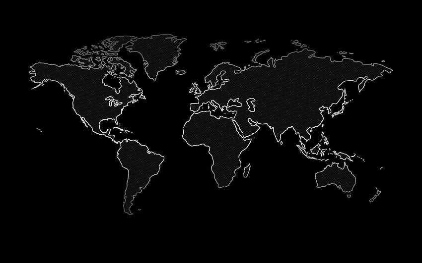 Mappa del mondo, nero, continenti, stile delle linee, concetti della mappa del mondo con risoluzione 1920x1200. Alta qualità, mappa scura Sfondo HD