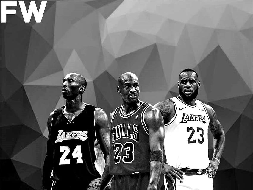 LeBron James e Michael Jordan reagiscono alla tragedia di Kobe Bryant, logo lebron james in bianco e nero Sfondo HD