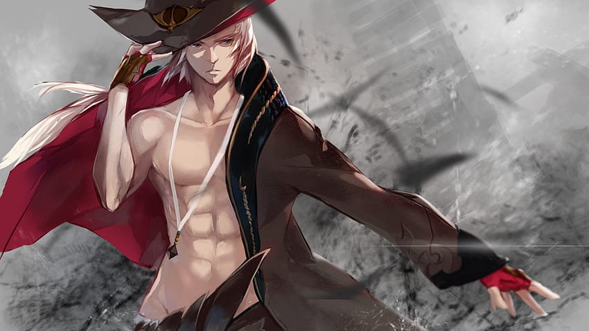 swd3e2, Anime, Anime-Jungen, Bauchmuskeln, Mäntel, weiße Haare, Dungeon and Fighter / und Mobile-Hintergründe, Jungen-Bauchmuskeln HD-Hintergrundbild