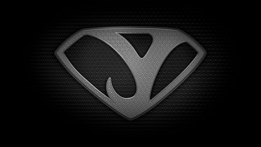 The letter Y in the style of “Man of Steel” – black and white HD wallpaper