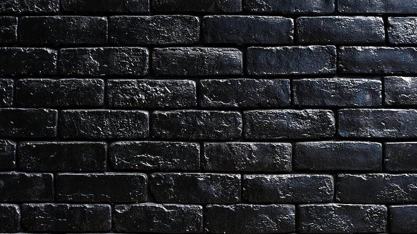 muro, mattoni, nero, vernice, mattoni neri Sfondo HD