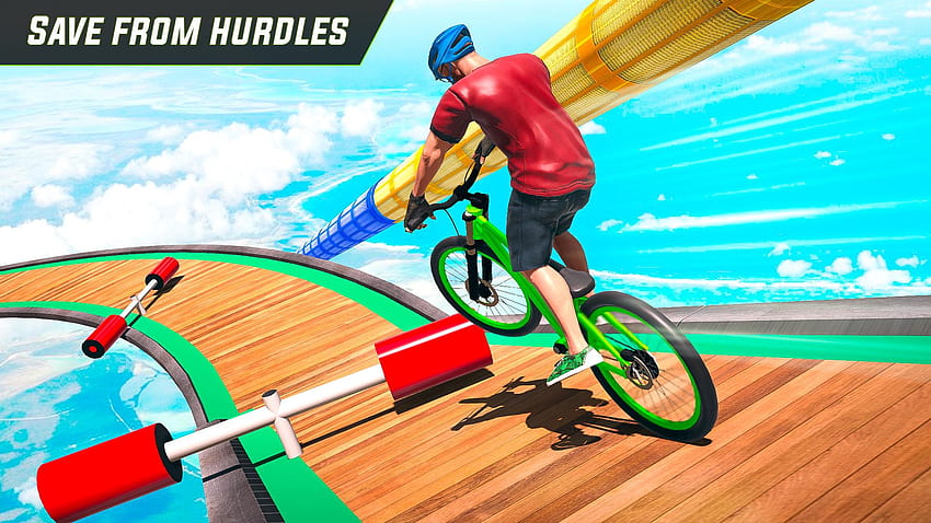Игра с велосипедни каскади: състезателни каскади с мега рампа HD тапет