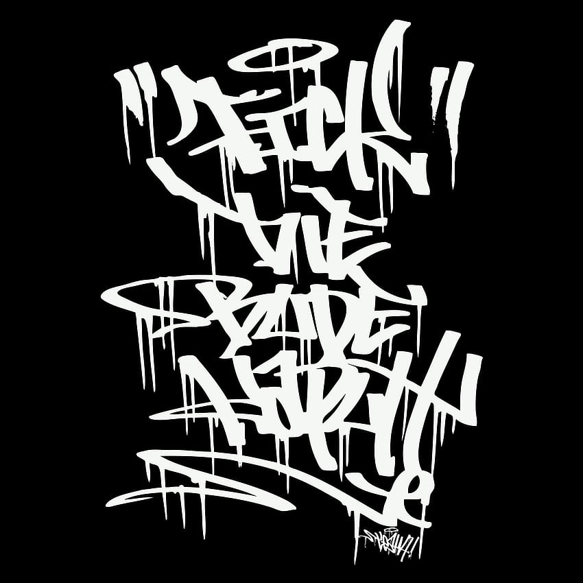 Grafiti Siyah Beyaz Üzerine, grafiti logosu HD telefon duvar kağıdı