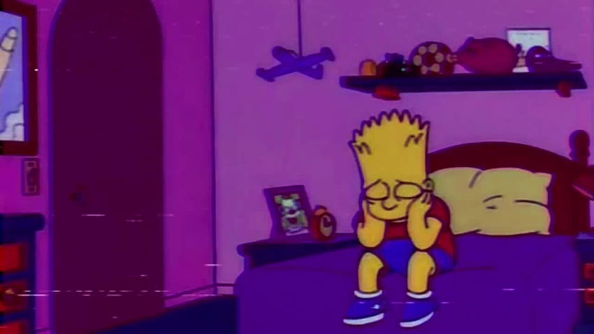 Bart Simpson Triste, triste computadora bart fondo de pantalla