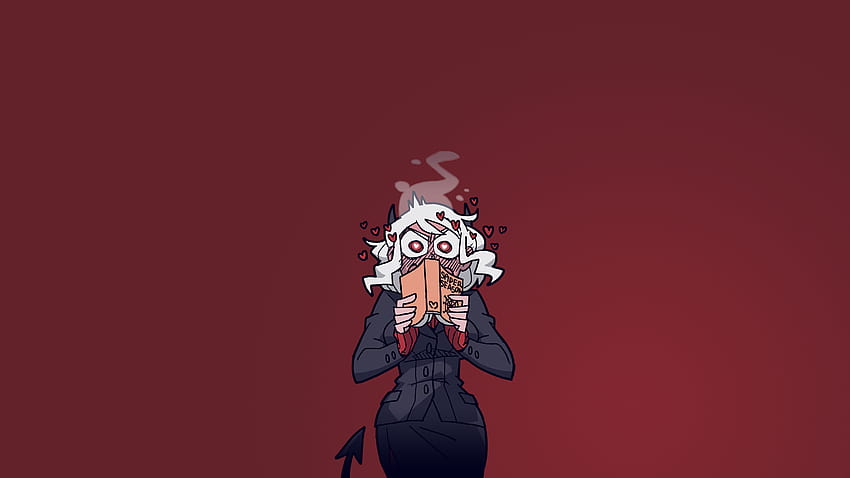 Helltaker 악마 소녀 간단한 배경 꼬리 악마 뿔 금발 머리 비즈니스 정장 빨간 눈 Anime Anim, anime demon red HD 월페이퍼